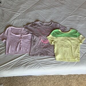 Forever 21 Pacsun Old Navy Bundle Striped, Color Block, Saturn Graphic Tees